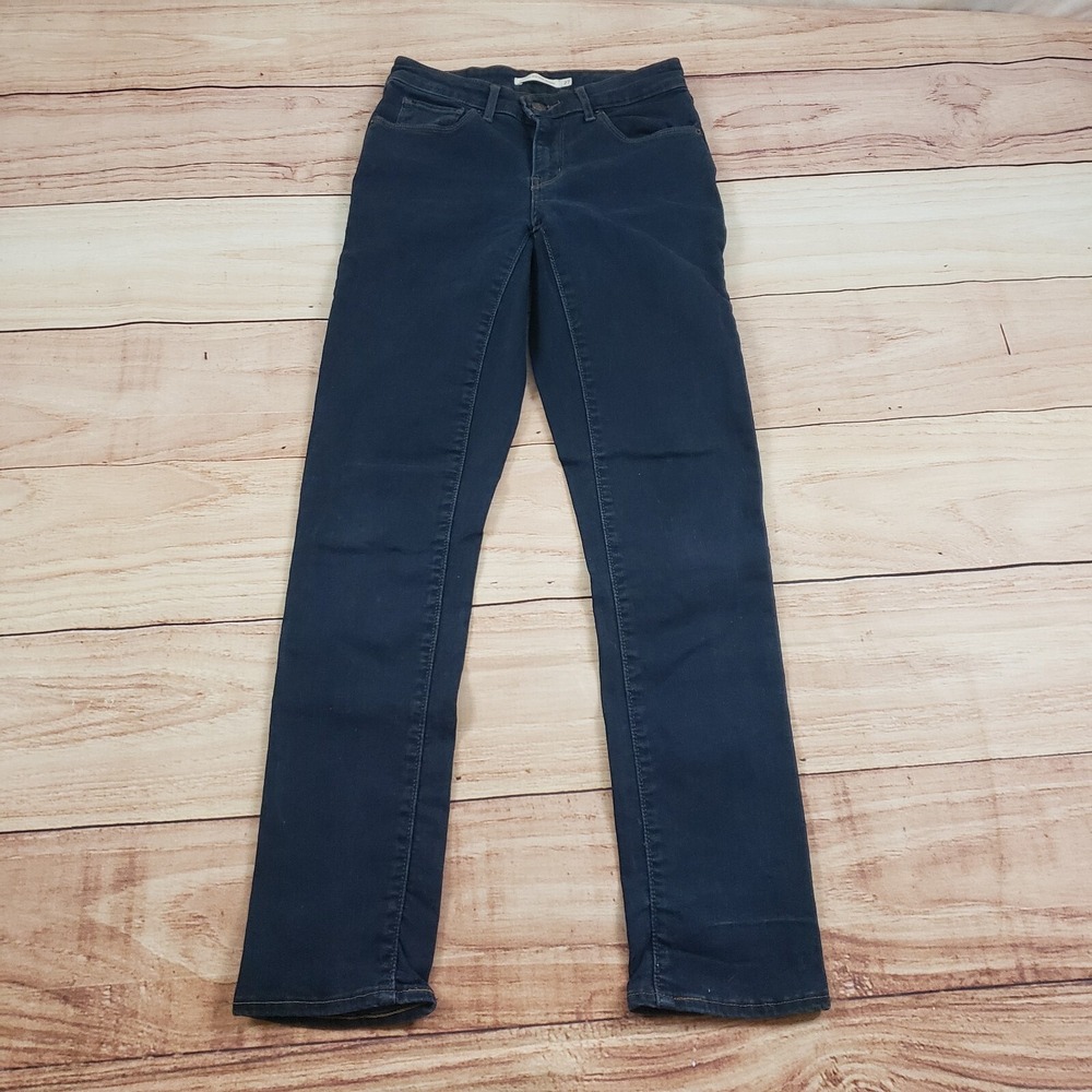 Levis Jeans Womens 27 Gray Skinny Mid Rise Jeggings Denim Stretch Ladies 26x29